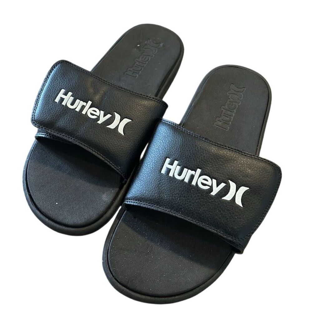 Hurley Men's Black Slide Sandals Size 11 Casual Summer Footwear